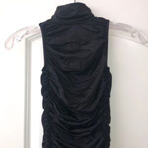 Hera Collection Black Sleeveless Ruched Midi Dress